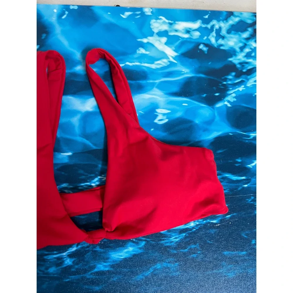 ☀️Unbranded Red Knot Front Bikini Set High Cut V-Waist Swimsuit Two Piece Womens